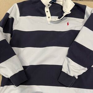 Ralph Lauren Navy and White Striped Casual Shirt